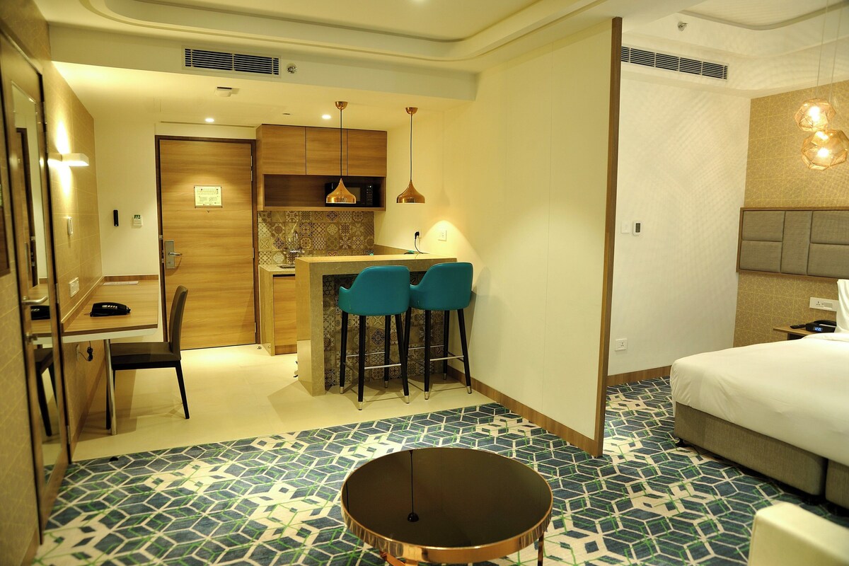 Premium bedding, memory foam beds, minibar, in-room safe
