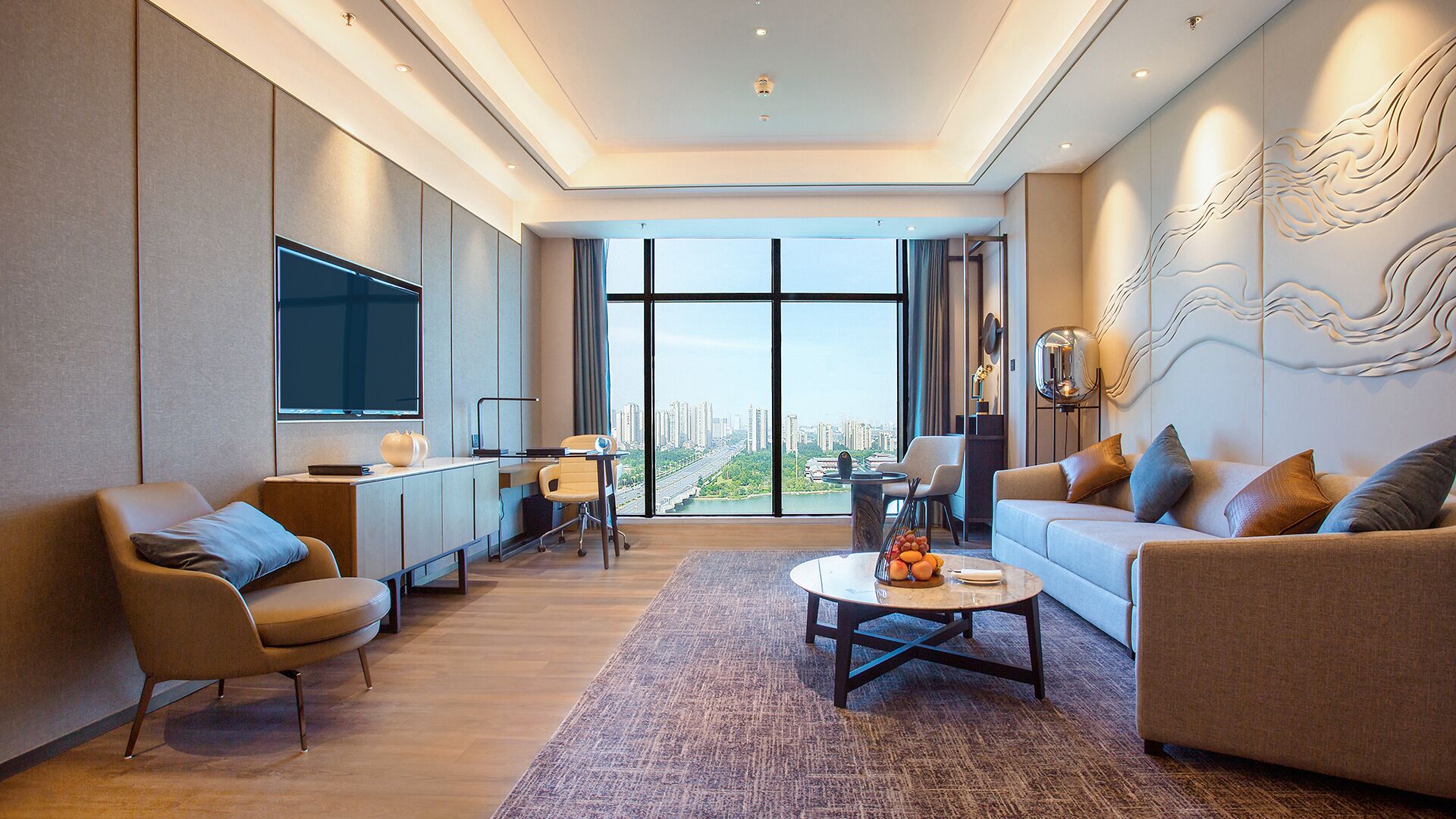 Executive Suite, 1 King Bed | Living area | Flat-screen TV