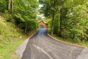 Escape to a secluded cabin surrounded by lush forest, offering a tranquil retreat.