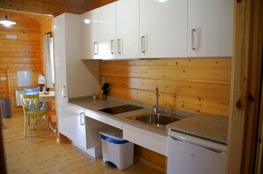 Réfrigérateur, micro-ondes, plaque de cuisson, cafetière/bouilloire