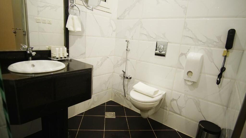 bathtub, free toiletries, hair dryer, bathrobes