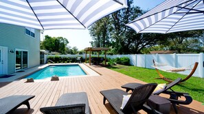 Outdoor pool, a heated pool - Tropical Highlands - 6 BEDROOMS/3 Bathroom/2 King Masters/3800 sf/Large Htd Pool (Bradenton)