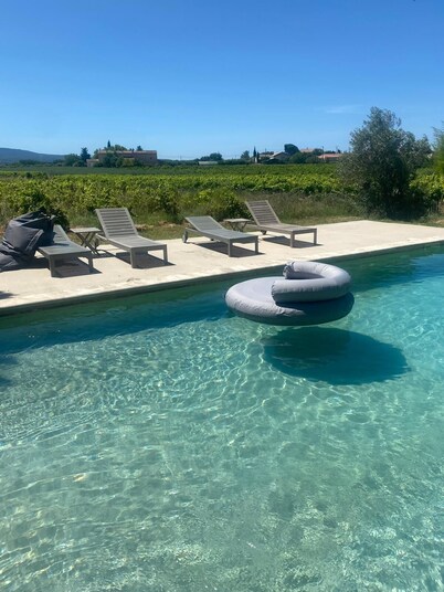 Le Mas des Vignes d'Idaline, PISCINA, BILLARES, IMPRESIONANTE VISTA, GRAN TERRENO