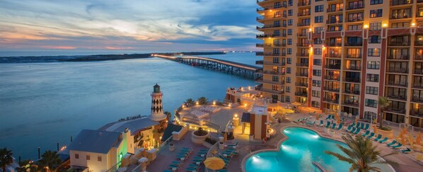 Outdoor pool, a heated pool - Three Bedroom Deluxe Luxury Condo, Emerald Grande, Destin (1893844) (Destin)