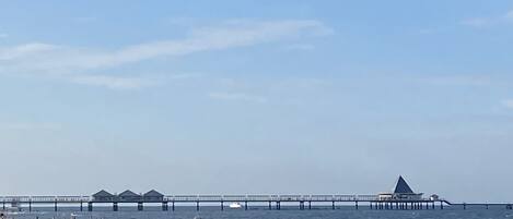 Beach nearby, sun loungers