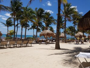 Sun loungers, beach towels