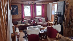 TV connectée, cheminée, chaîne hi-fi