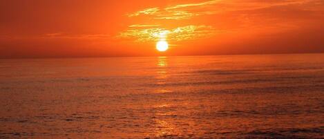 Beach nearby, sun loungers, beach towels