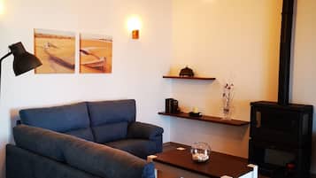 Televisie en een open haard