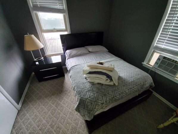 2 bedrooms, memory-foam beds, iron/ironing board, WiFi