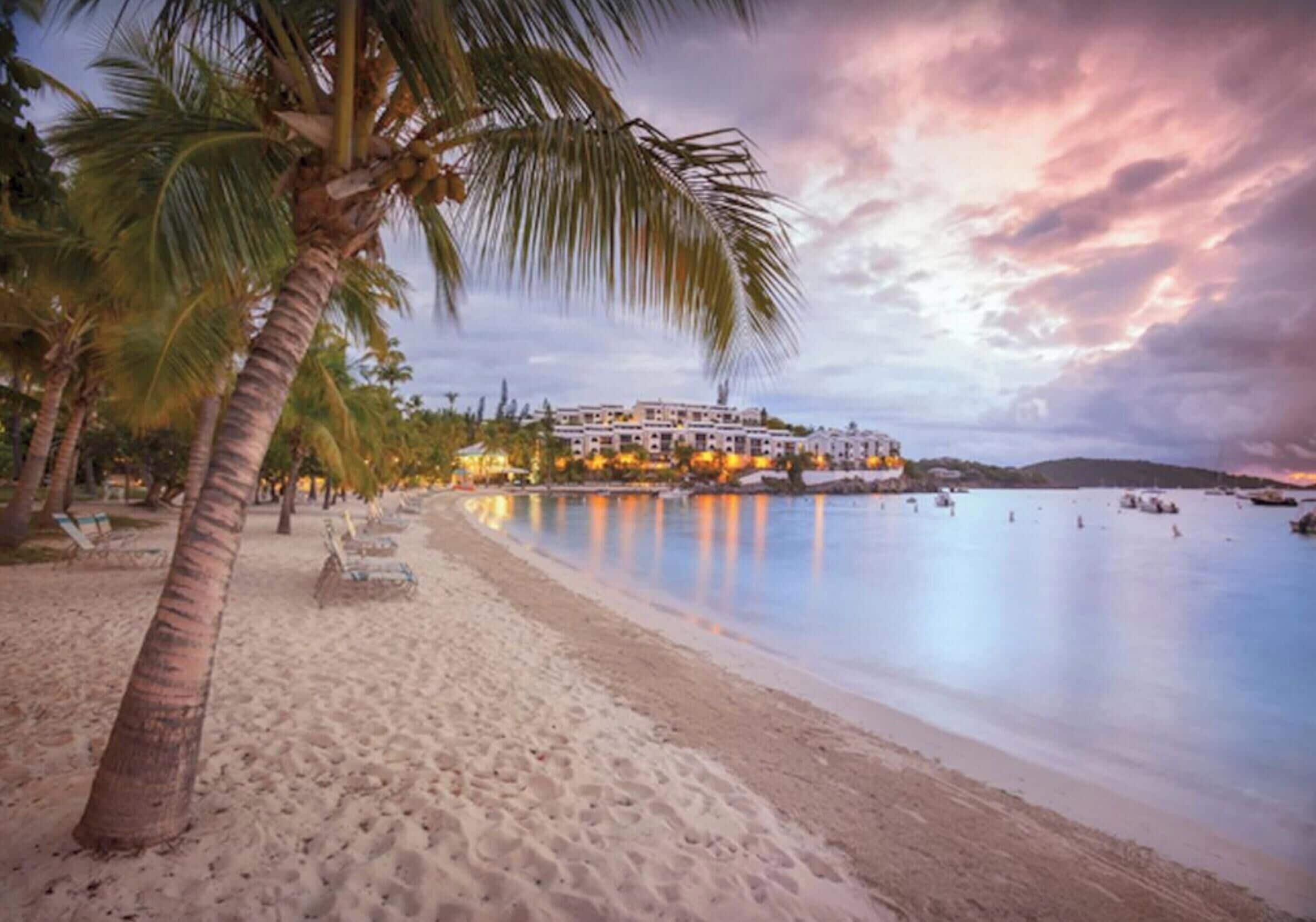 On the beach, sun loungers, beach towels