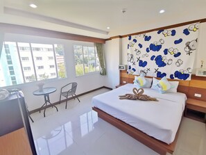 Economy Double Room, 1 Queen Bed, Mountain View | In-room safe, desk, blackout curtains, soundproofing - The Lantine Hostel (Patong)