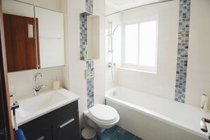 Design Apartment | Bathroom | Shower, rainfall showerhead, free toiletries, towels - Art Apartment Near Mamila best Location 1-2 (Jerusalem)