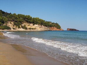 Playa en los alrededores y camastros 