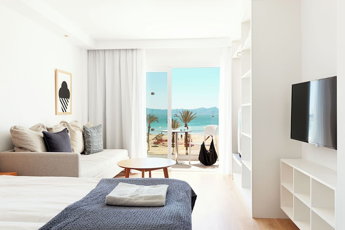 Standaard studio, uitzicht op zee | 1 slaapkamer, gratis wifi, beddengoed