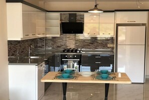 Villa | Private kitchenette | Full-size fridge, microwave, dishwasher, cookware/dishes/utensils - KABU002 by Villaofsummer Izmir Karaburun (Karaburun)