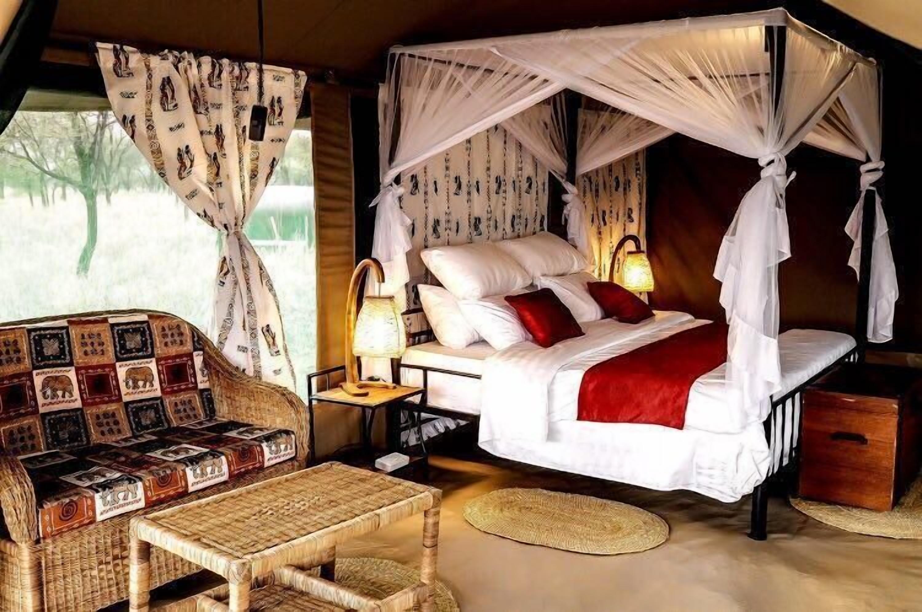 luxury tent | premium bedding, down duvets, individually decorated