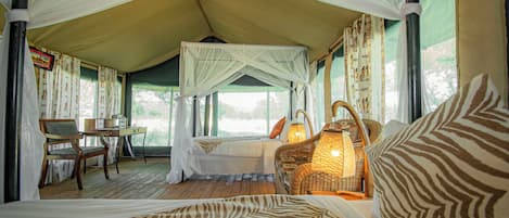 Luxury Tent | Premium bedding, down comforters, individually decorated