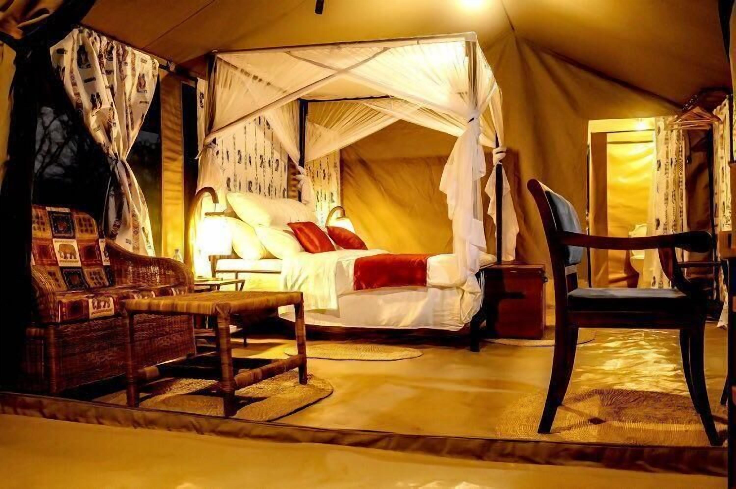 luxury tent | premium bedding, down duvets, individually decorated