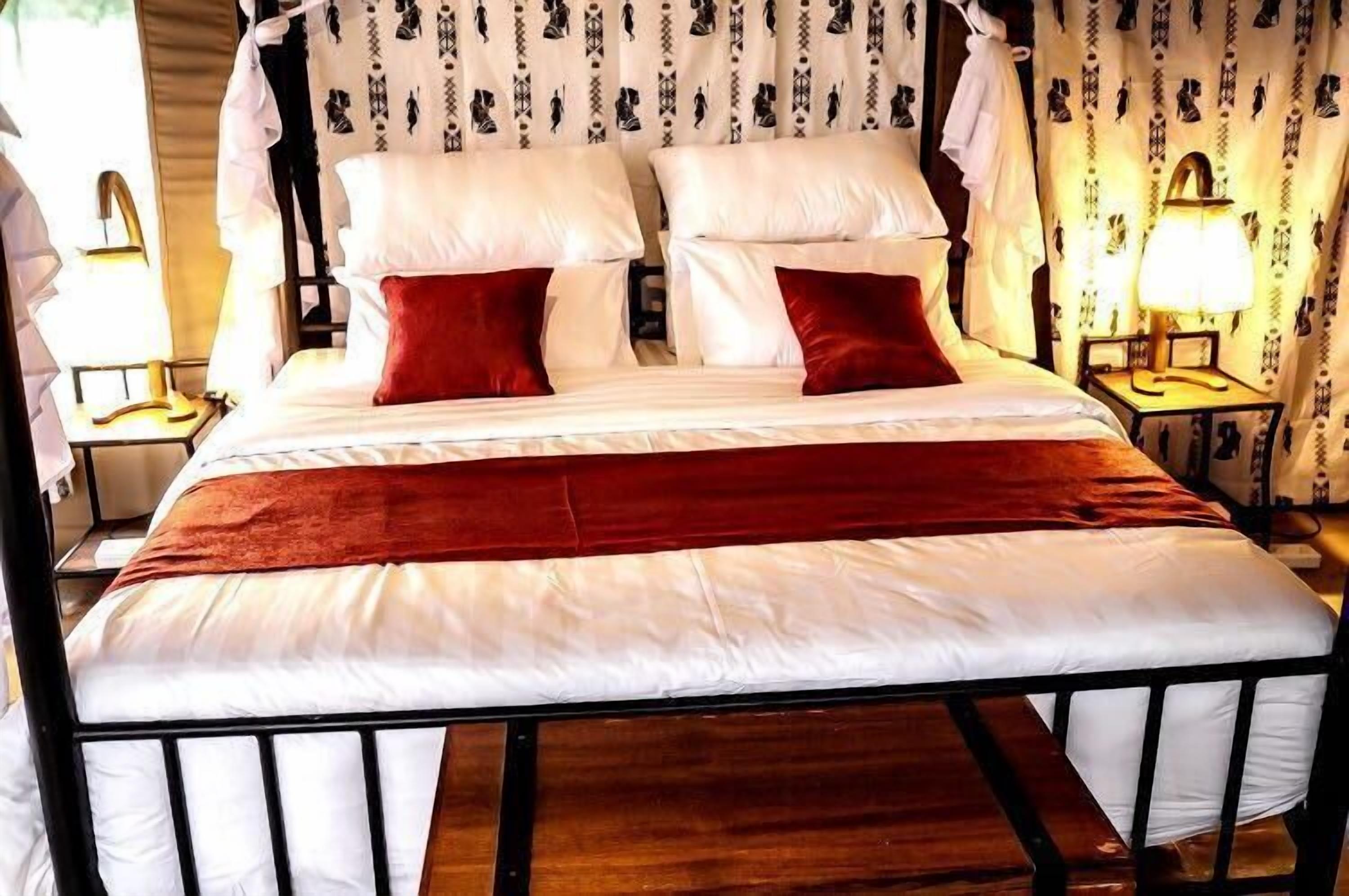 luxury tent | premium bedding, down duvets, individually decorated