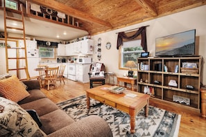 Smart TV, DVD player, books