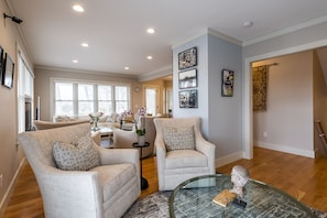 TV, DVD player, books, video library