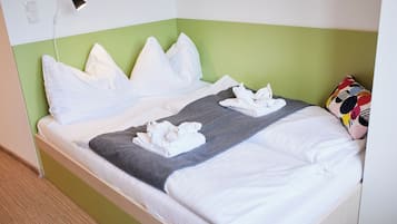 Desk, free WiFi, bed sheets