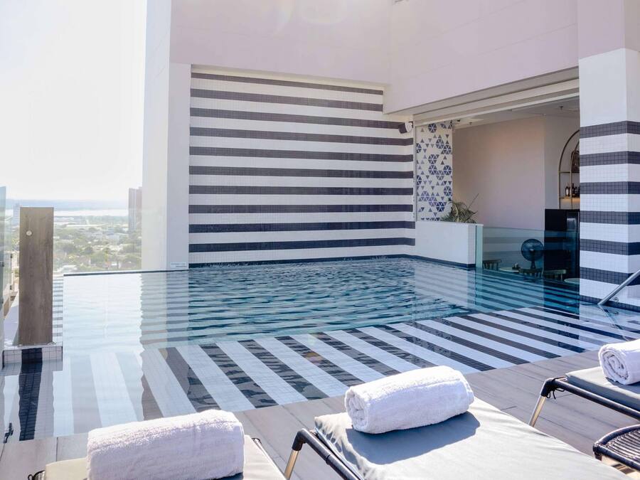 Outdoor pool, pool loungers
