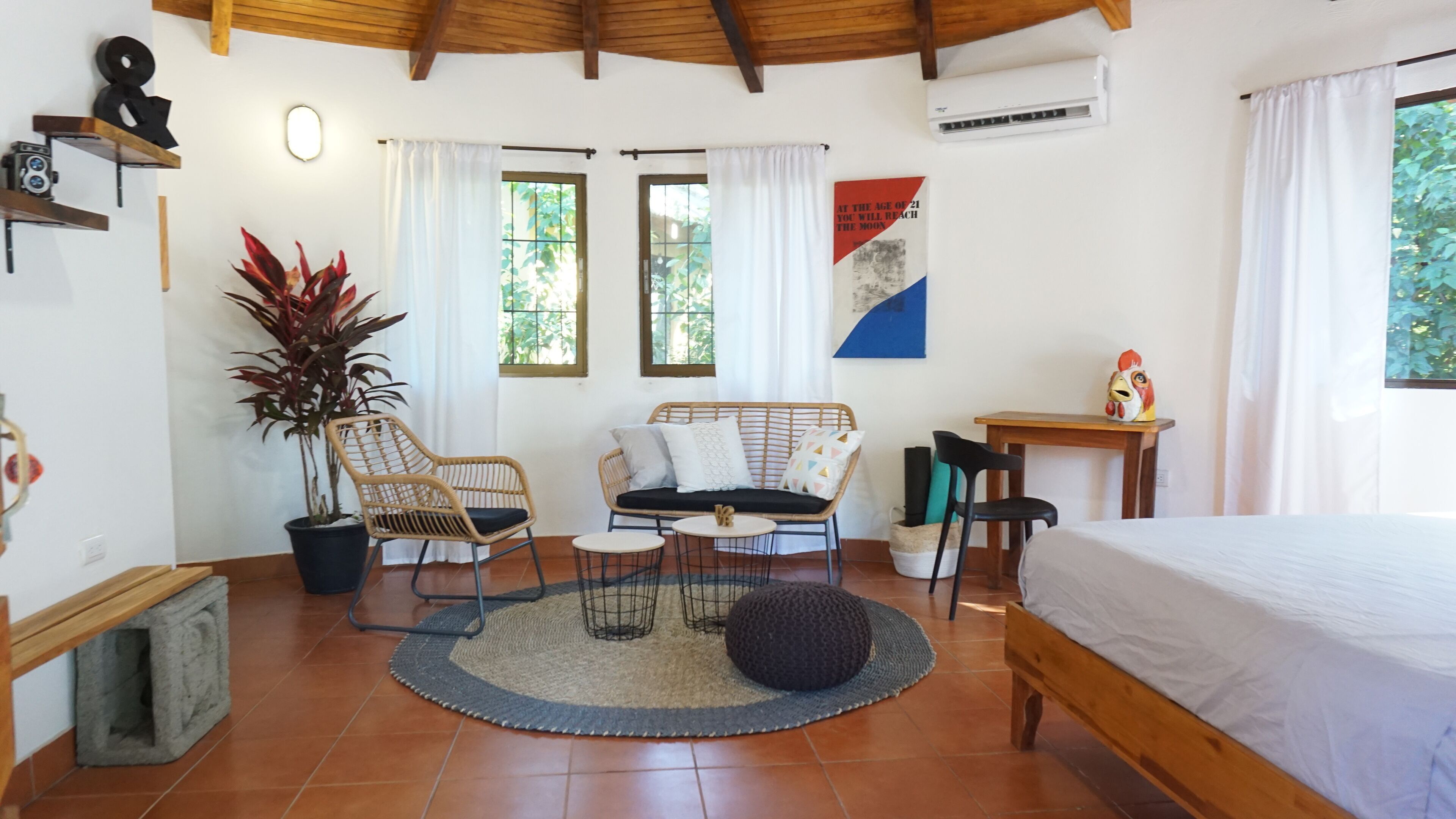 Individually decorated, individually furnished, desk, laptop workspace