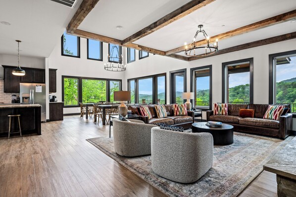 Televisión, chimenea, reproductor de DVD y tenis de mesa 