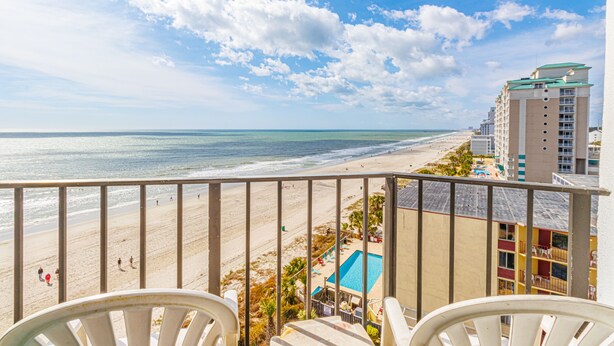 Studio, 1 Queen Bed with Sofa bed, Ocean View | Terrace/patio - The Palace 705 (Myrtle Beach)