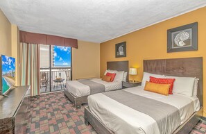 Studio, 2 dobbeltsenger, havutsikt | Wi-fi (inkludert) og sengetøy