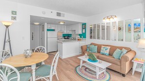 Studio, 1 Queen Bed with Sofa bed, Ocean View | Iron/ironing board, WiFi (free), bed sheets - The Palace 805 (Myrtle Beach)