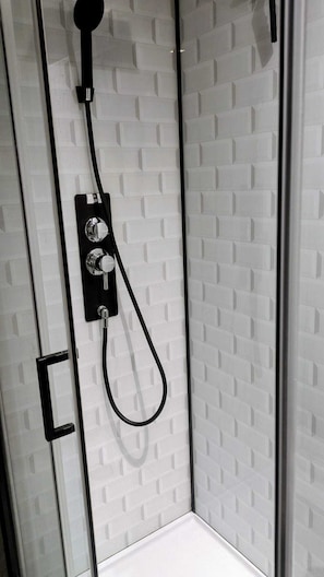 Departamento clásico, 1 habitación, baño privado (1 chambre) | Baño | Regadera, amenidades de baño gratuitas, secadora de cabello, toallas