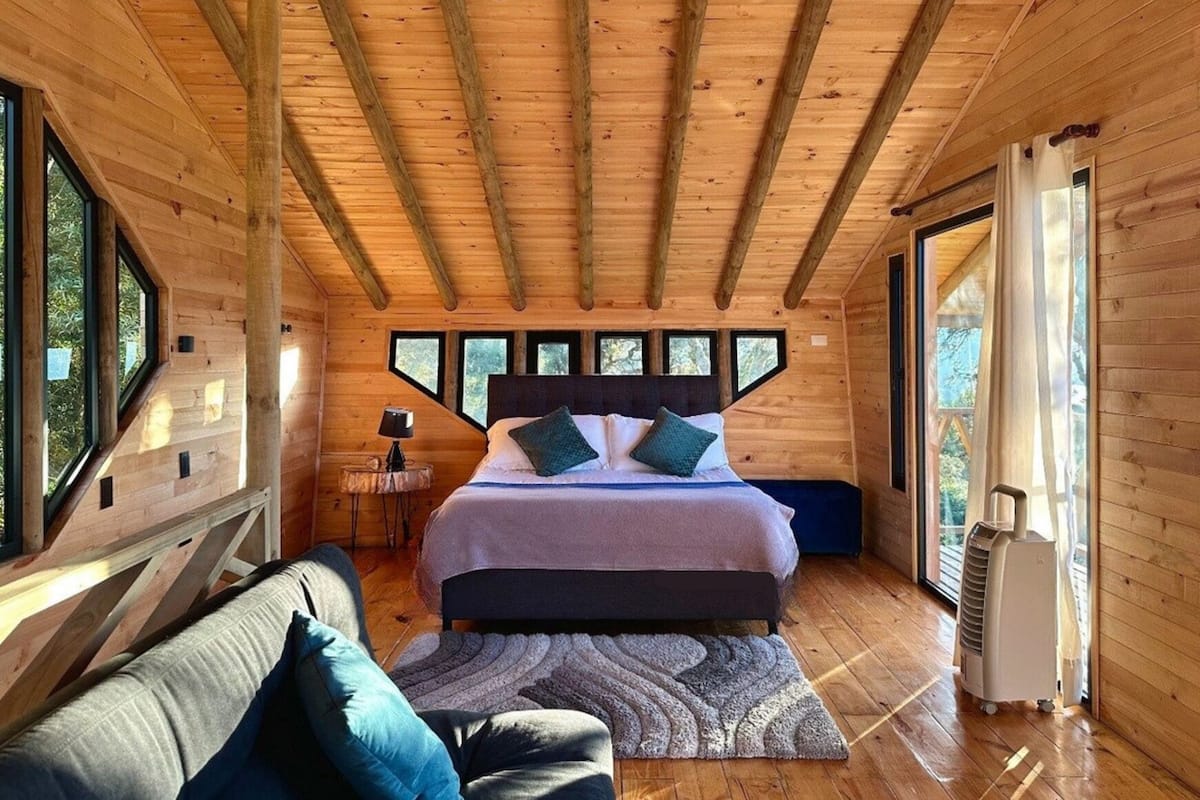 Cabane, vue lac