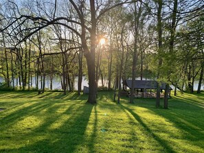 Property grounds - Whitewater River House - one side of duplex house on the river (Brookville)