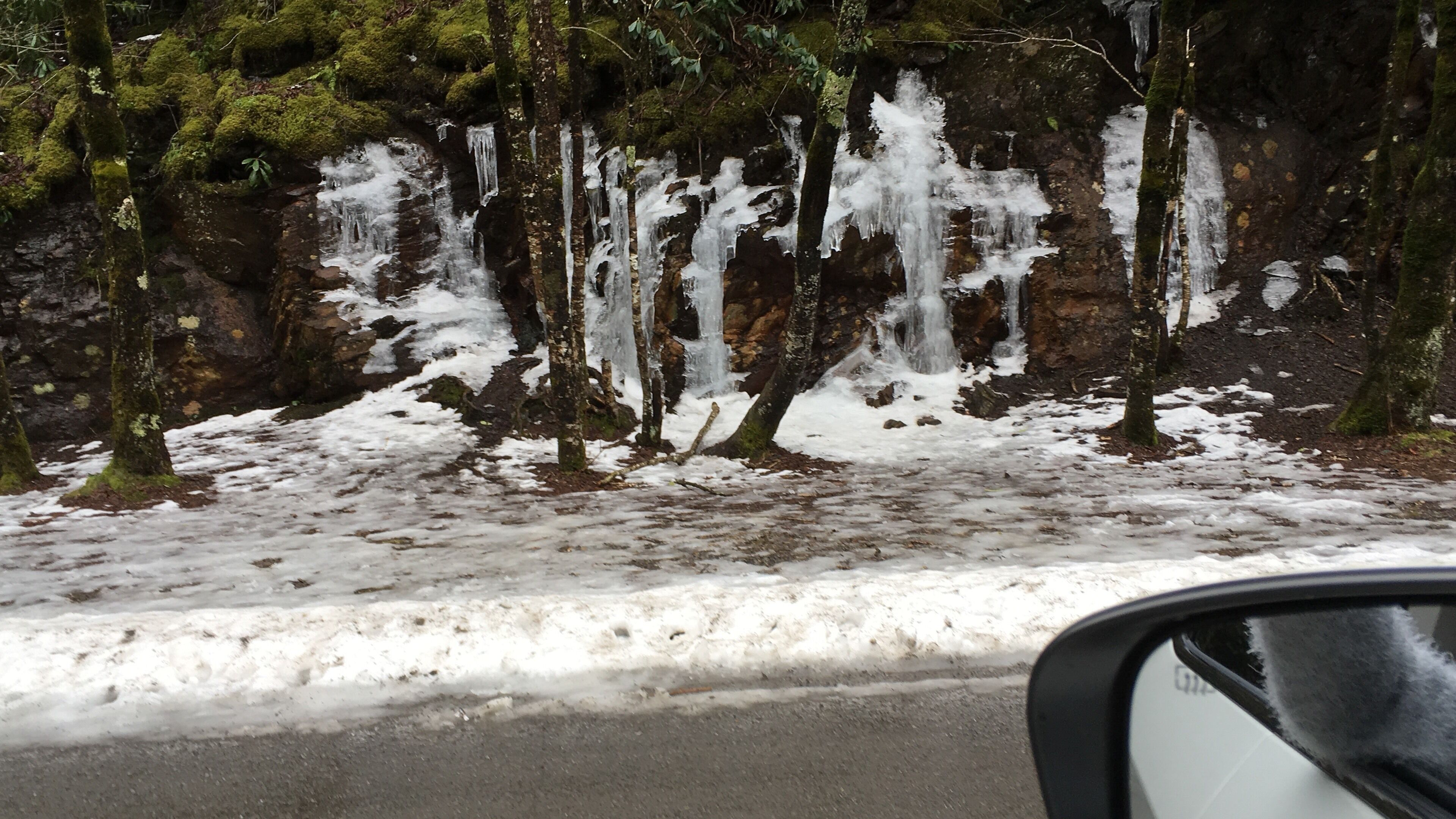  Beautiful sight in the smokies. A frozen waterfall.