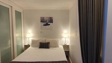 1 bedroom, iron/ironing board, bed sheets