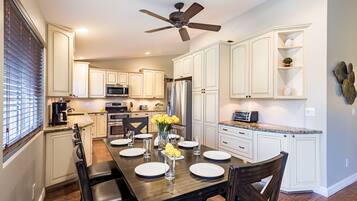 House (4 Bedrooms) | Private kitchen | Fridge, microwave, stovetop, dishwasher