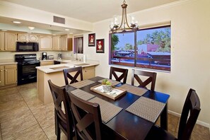 Oven, dishwasher, cookware/dishes/utensils - Golf View Condo (Phoenix)