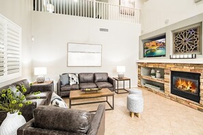 House (6 Bedrooms) | Living room | TV, fireplace, foosball - Desert Retreat (Phoenix)
