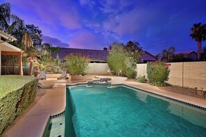 Piscine extérieure, piscine chauffée