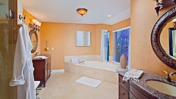 Bathtub, hair dryer, soap, shampoo