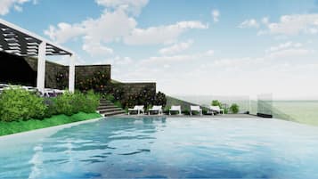 Piscina stagionale all'aperto, lettini