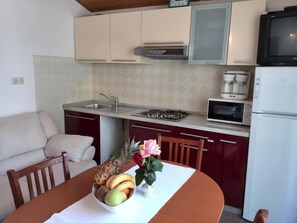 Fridge, microwave, stovetop, dishwasher