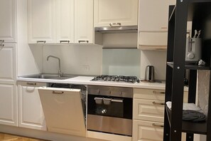 Fridge, oven, stovetop, dishwasher