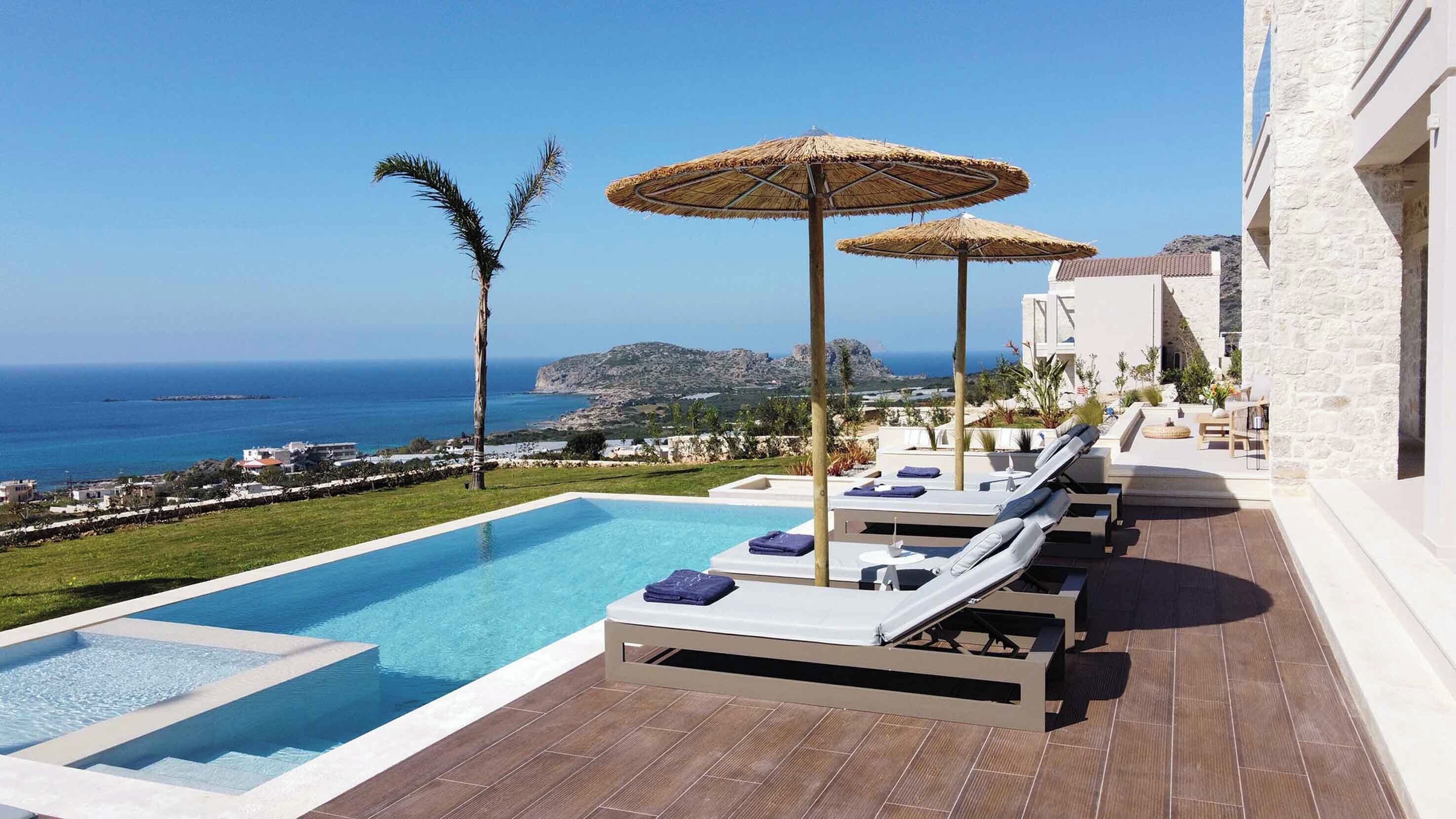 Villa Mare | Pool | 3 outdoor pools, a heated pool, pool umbrellas, sun loungers