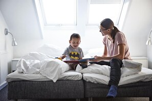 Geluiddichte muren, een strijkplank/strijkijzer, gratis wifi