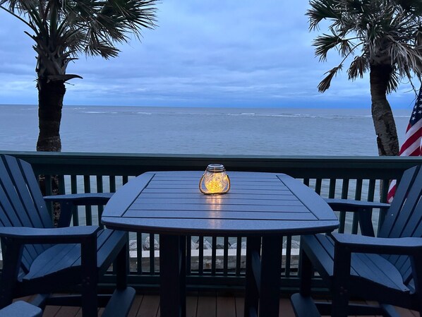 Outdoor dining - Ocean Views From Your Own Balcony, 3 Bedroom Villa, 634 New Haven Court (Fripp Island)