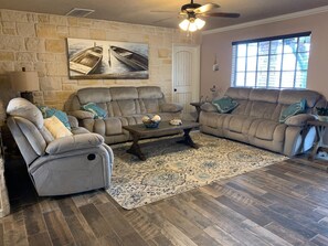 Smart TV, DVD player, table football, ping pong